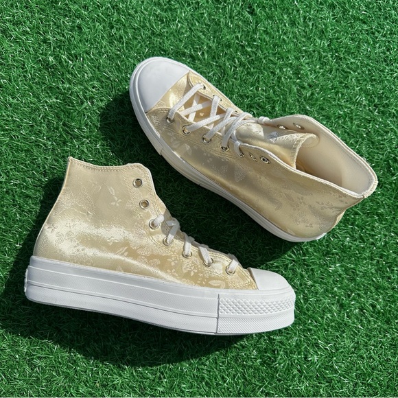 Converse Chuck Taylor All Star Lift Platform Hi Lemon Drop Golden Butterfly - Picture 9 of 14